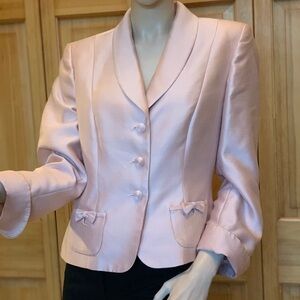 Tahari Light Pink Women's Blazer Jacket size 8 with bow pockets #14